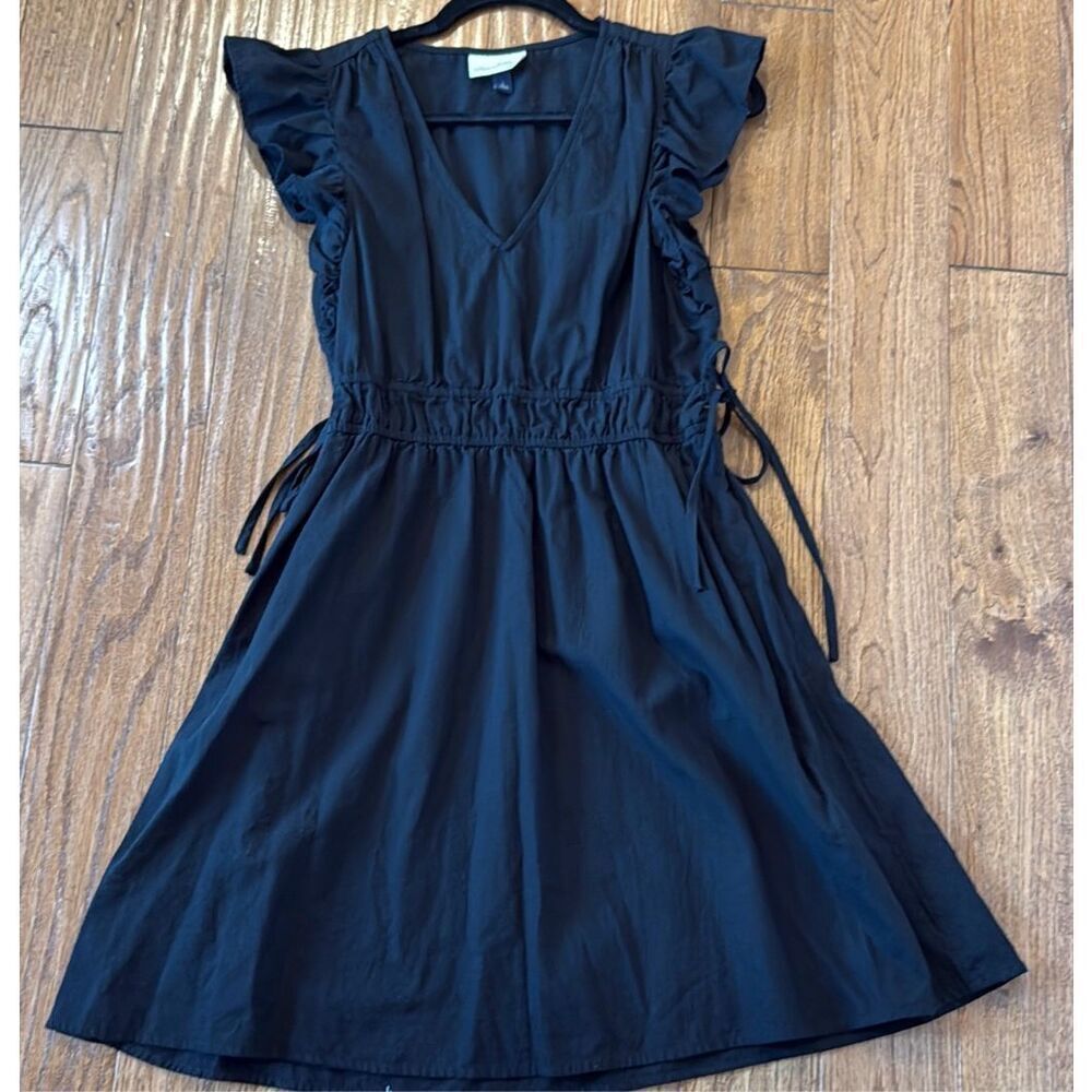 Universal Thread Black Flutter Sleeve Smocked Wai… - image 4